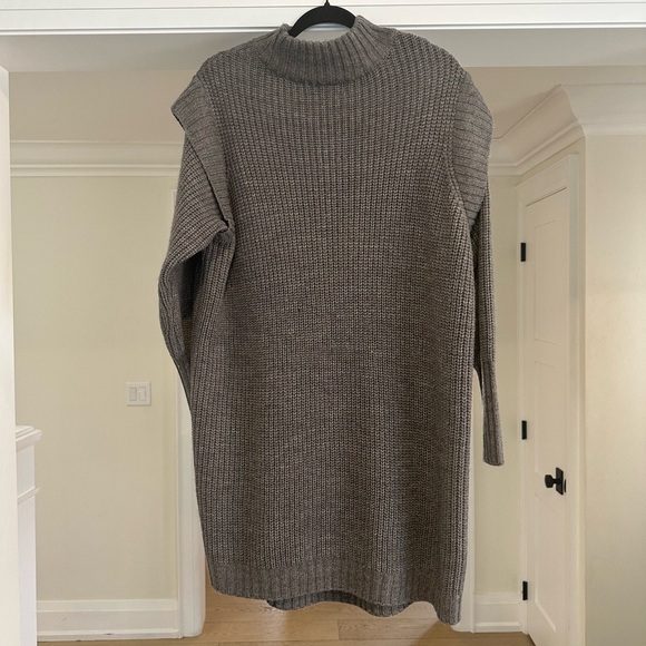 Joe Fresh Grey Crew Neck Cable Knit Sweater Dress - Size 1X - Picture 3 of 7